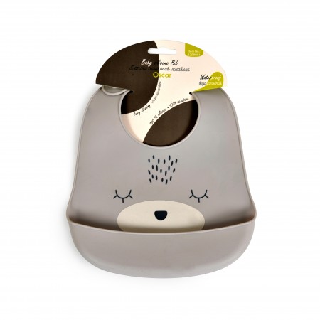 Baby Bib Oscar Grey