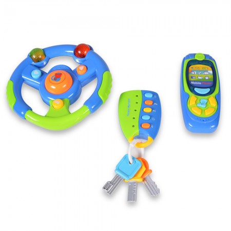 Steering Wheel With Keychain And Phone