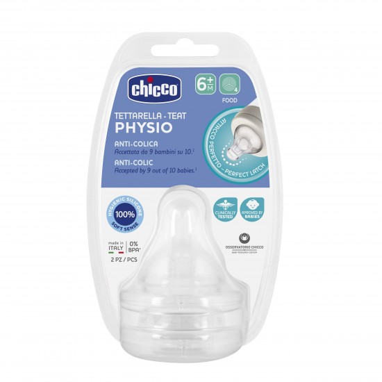 Physio Silicone Nipples Food Flow 6M + 2pcs. Physio Silicone Nipples Food Flow 6M + 2pcs.