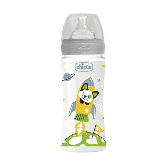 Plastic Bottle With Silicone Nipple Well Being UNISEX 330ml 4M + Plastic Bottle With Silicone Nipple Well Being UNISEX 330ml 4M +