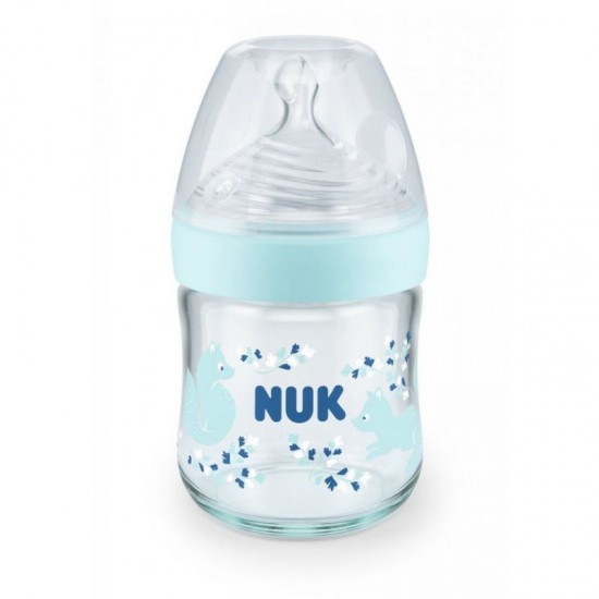 Glass Baby Bottle With Silicone Nipple S 120ml In 2 Colors