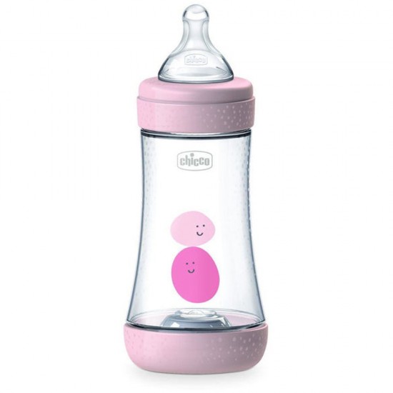 Plastic Baby Bottle Perfect 5 Pink 240Ml 2M+ Plastic Baby Bottle Perfect 5 Pink 240Ml 2M+