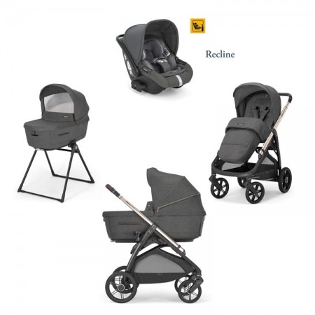 Aptica Quattro Velvet Gray Pram With Darwin Infant Recline Seat