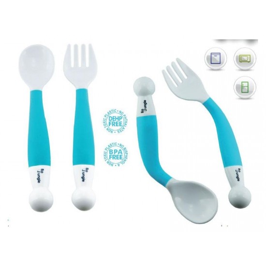 Flexible Turqouise Spoon-Fork Set Flexible Turqouise Spoon-Fork Set