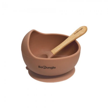 Silicone Bowl and Spoon With Terracotta Suction Cup