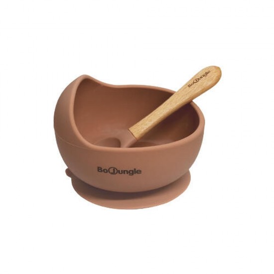 Silicone Bowl and Spoon With Terracotta Suction Cup Silicone Bowl and Spoon With Terracotta Suction Cup