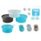 Set of Storage Containers 3Pcs 730ml Blue-White-Grey 4+M