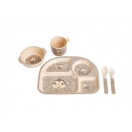 B-CORN DINNER SET GRAY MONKEY FROM BO JUNGLE