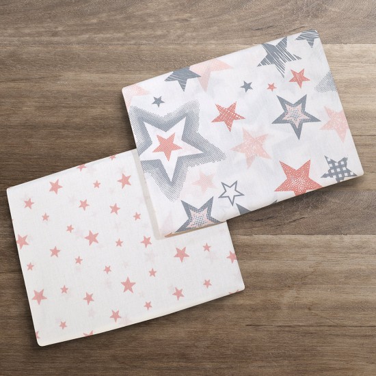 Crib Bed Sheets Set Escon Pink 75x120 Crib Bed Sheets Set Escon Pink 75x120
