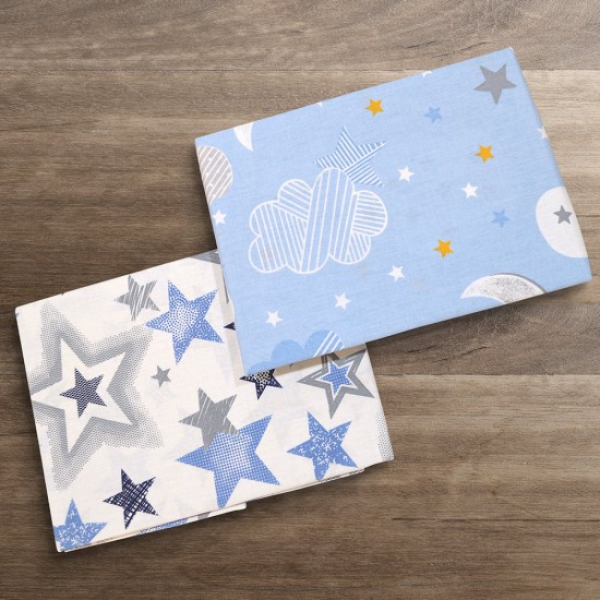 Crib Bed Sheets Set Serly Ciel 75X120 Crib Bed Sheets Set Serly Ciel 75X120