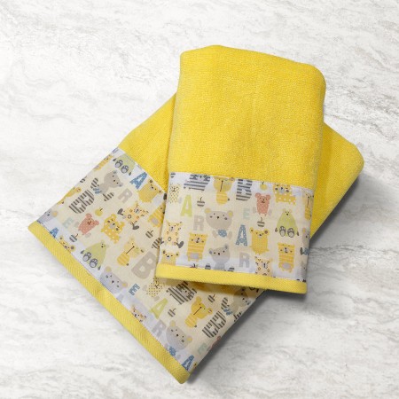 Towel set Rudy Grey-Yellow 2pcs.