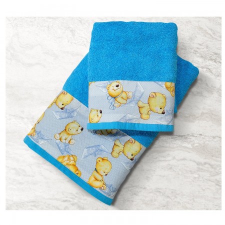 Towel set Sailor Bear Blue-Turquoise 2pcs.