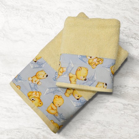 Towel setSailor Bear Blue Ivory 2pcs.