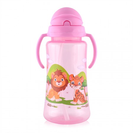 Sport Sipper With Handles And Straw Pink 330ml