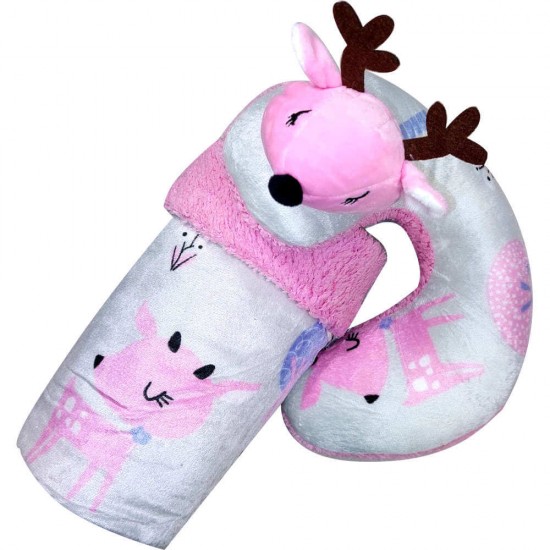Deer Cuddle Blanket & Neck Pillow Set 23021 Deer Cuddle Blanket & Neck Pillow Set 23021