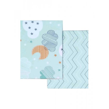 Crib Sheet Set Mint Bubbles 70x110cm