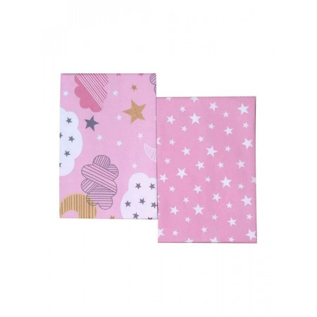 Crib Sheet Set Pink Bubbles 70x110cm