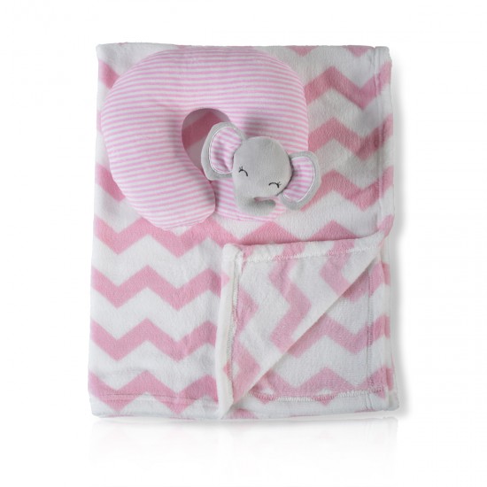 Baby Blanket 90/75cm With A Pillow Sammy Pink Baby Blanket 90/75cm With A Pillow Sammy Pink