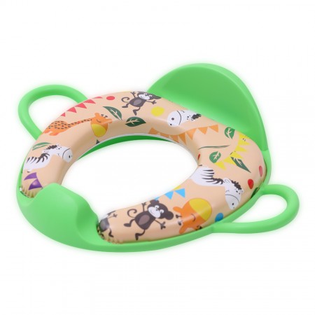 Educational Soft Toilet Seat with Handles and Back Monkey Green by lorelli