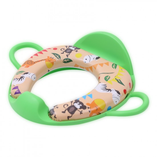 Educational Soft Toilet Seat with Handles and Back Monkey Green by lorelli