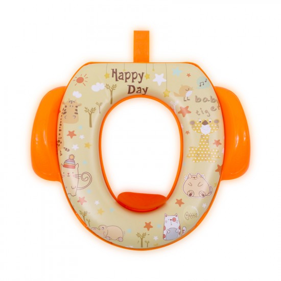 Educational Soft Toilet Seat with Handles & Hanger Animals Orange by lorelli Educational Soft Toilet Seat with Handles & Hanger Animals Orange by lorelli