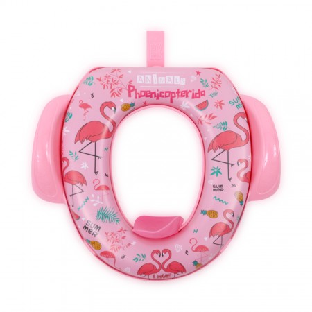 Educational Soft Toilet Seat with Handles & Hanger Flamingo pink by lorelli